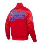 MLB ATLANTA BRAVES SOUVENIR MEN'S SATIN JACKET (RED)
