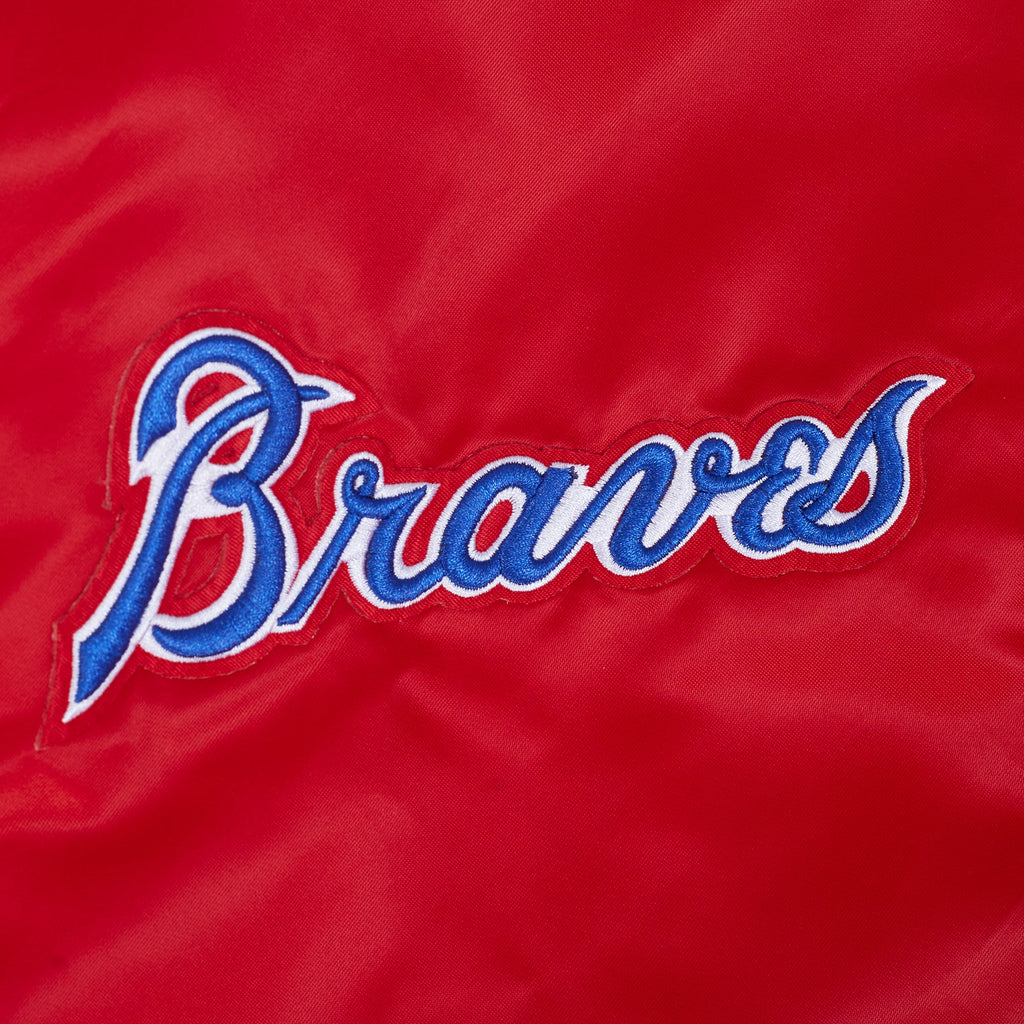 MLB ATLANTA BRAVES SOUVENIR MEN'S SATIN JACKET (RED)