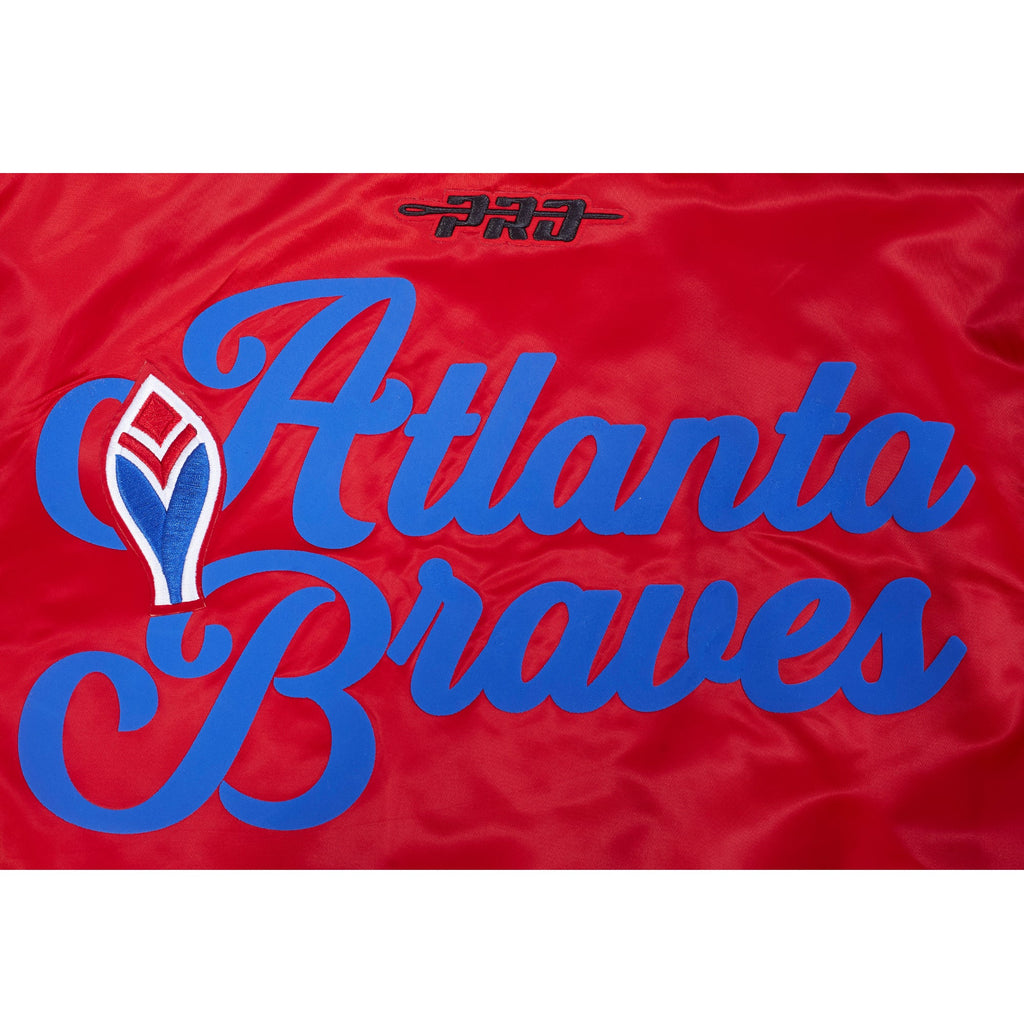 MLB ATLANTA BRAVES SOUVENIR MEN'S SATIN JACKET (RED)