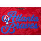 MLB ATLANTA BRAVES SOUVENIR MEN'S SATIN JACKET (RED)
