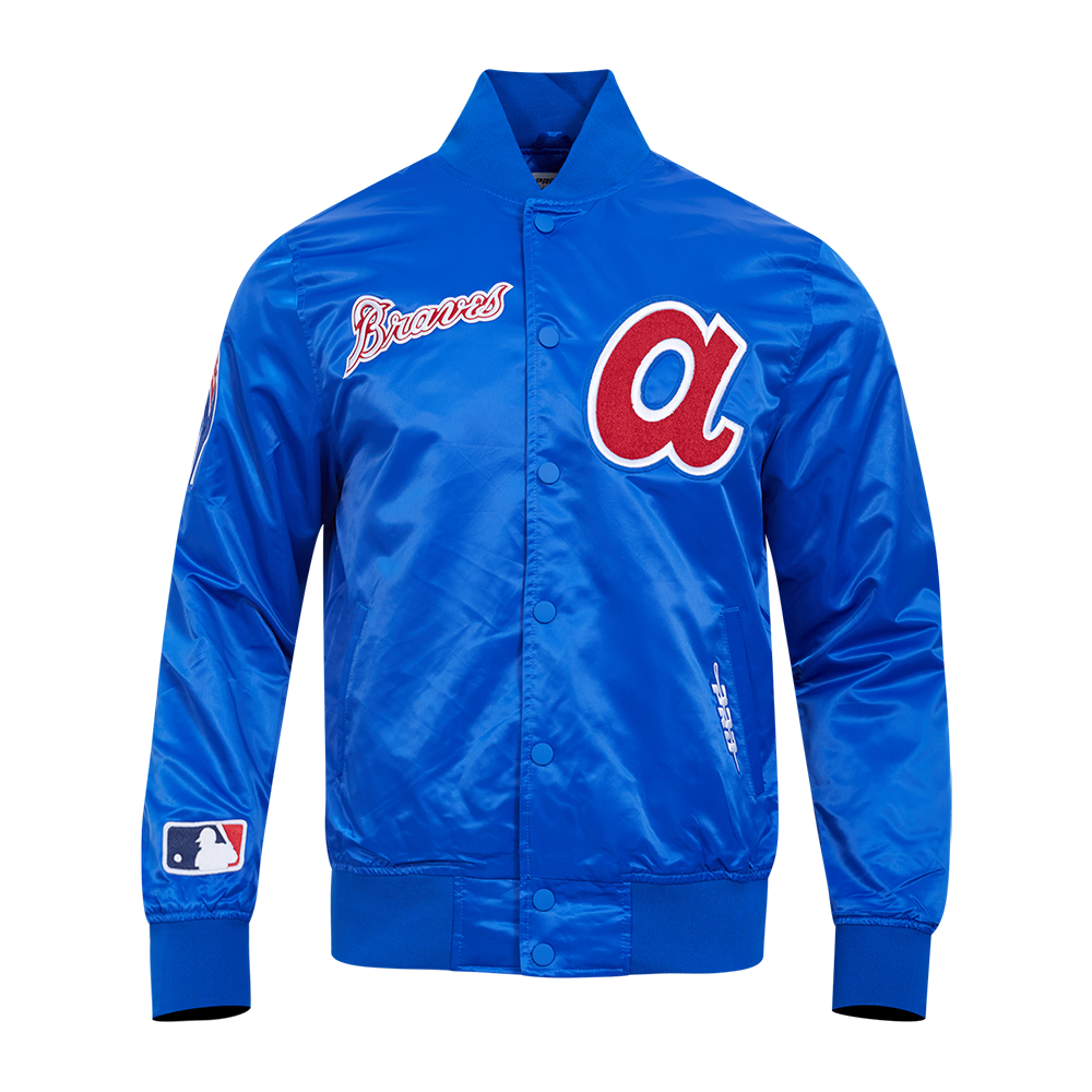 MLB ATLANTA BRAVES SOUVENIR MEN'S SATIN JACKET (ROYAL BLUE)