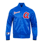 MLB ATLANTA BRAVES SOUVENIR MEN'S SATIN JACKET (ROYAL BLUE)
