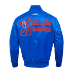 MLB ATLANTA BRAVES SOUVENIR MEN'S SATIN JACKET (ROYAL BLUE)