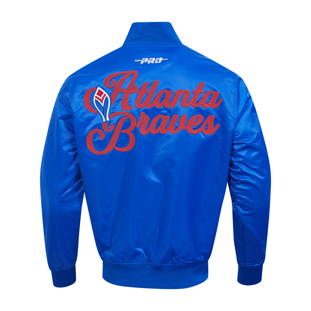 MLB ATLANTA BRAVES SOUVENIR MEN'S SATIN JACKET (ROYAL BLUE)