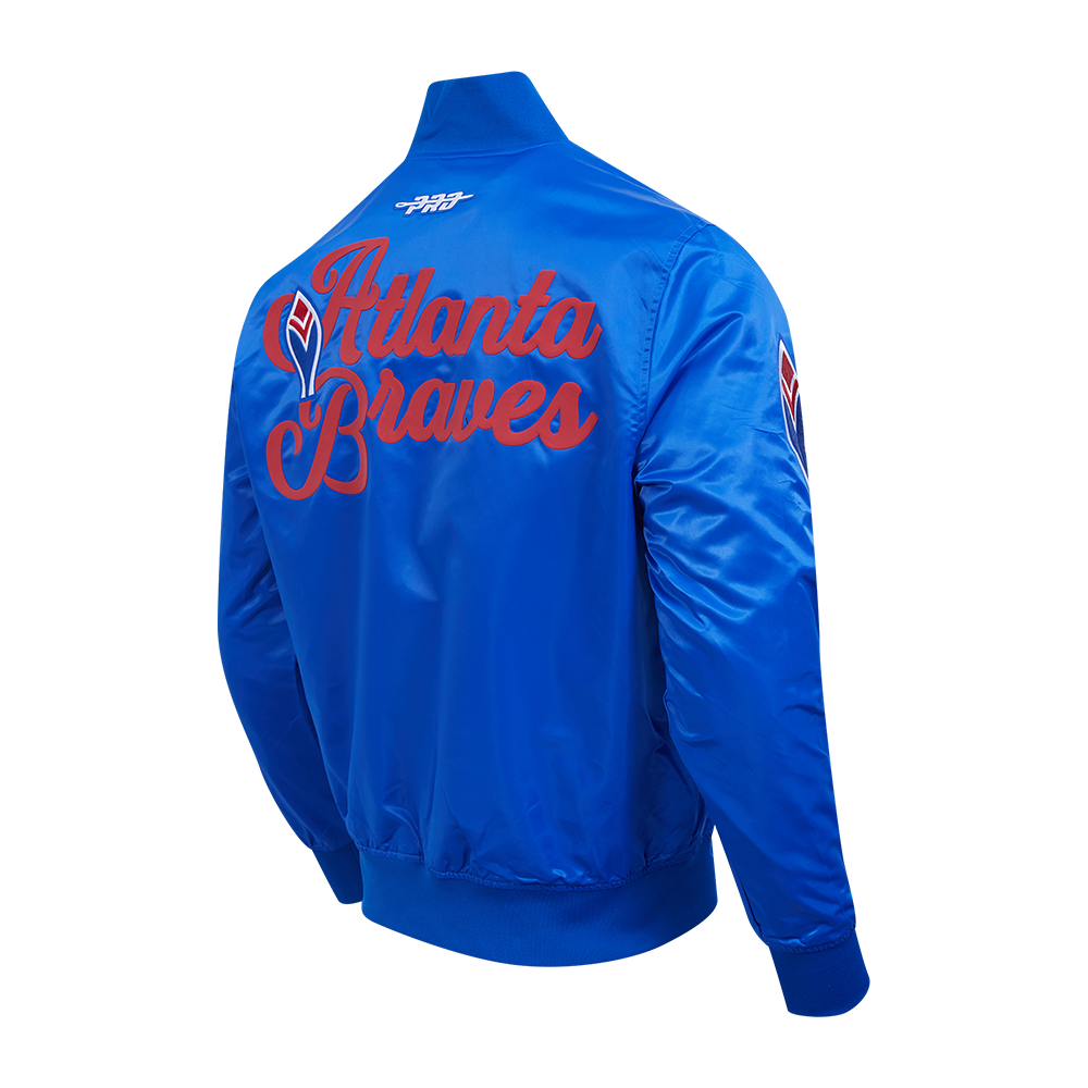MLB ATLANTA BRAVES SOUVENIR MEN'S SATIN JACKET (ROYAL BLUE)