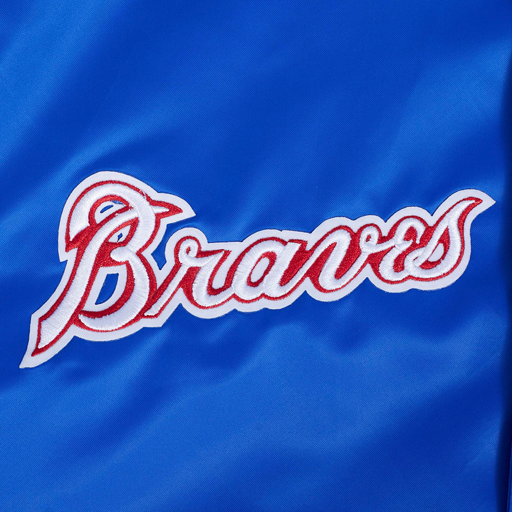 MLB ATLANTA BRAVES SOUVENIR MEN'S SATIN JACKET (ROYAL BLUE)