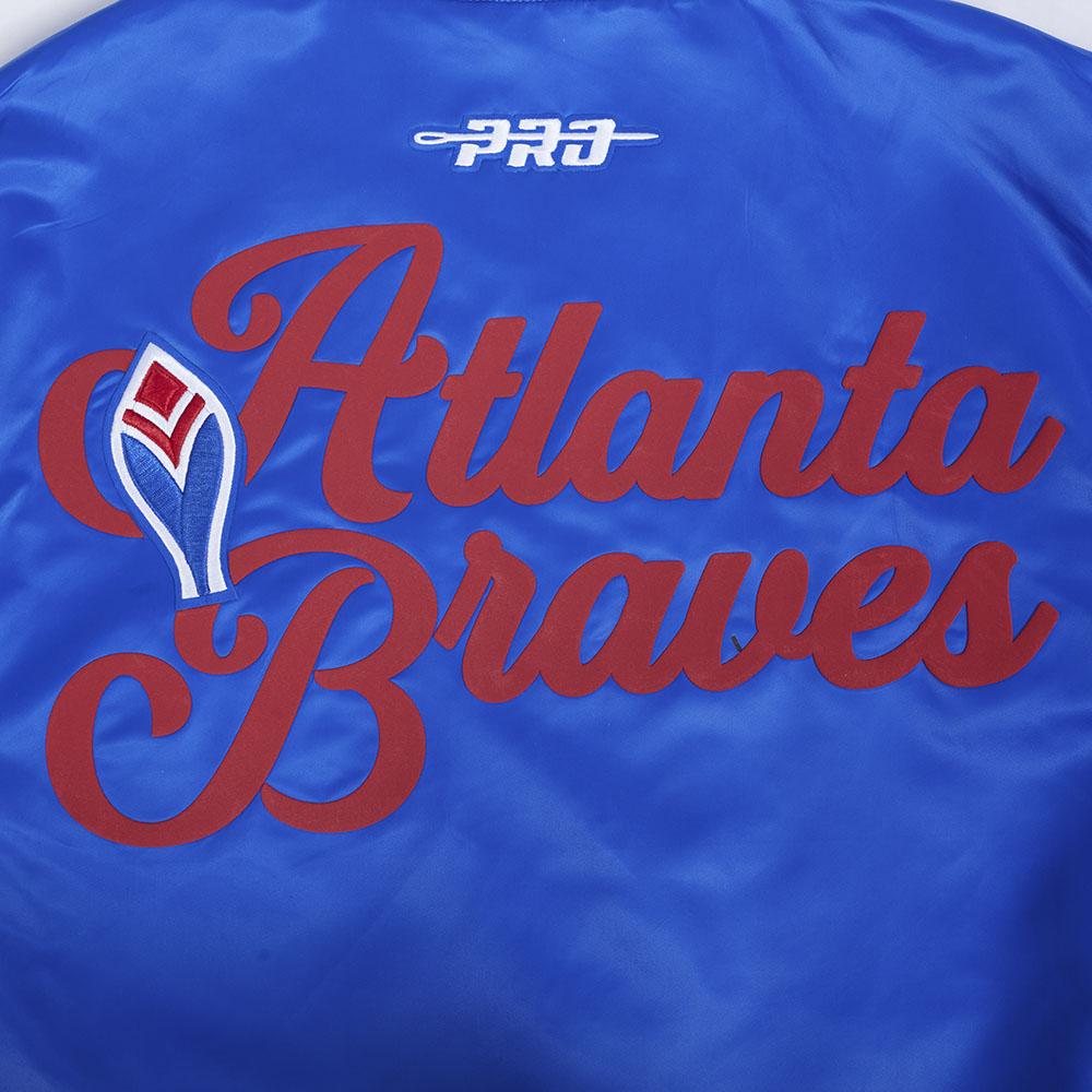 MLB ATLANTA BRAVES SOUVENIR MEN'S SATIN JACKET (ROYAL BLUE)