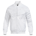 MLB ATLANTA BRAVES WHITE OUT MEN'S SATIN JACKET (WHITE)