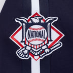 MLB ATLANTA BRAVES CURRENT LOGO PRO GAME DAY MEN'S DK JACKET (MIDNIGHT NAVY/WHITE)