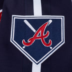 MLB ATLANTA BRAVES CURRENT LOGO PRO GAME DAY MEN'S DK JACKET (MIDNIGHT NAVY/WHITE)