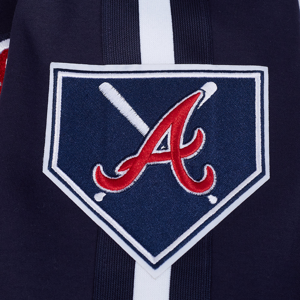 MLB ATLANTA BRAVES CURRENT LOGO PRO GAME DAY MEN'S DK JACKET (MIDNIGHT NAVY/WHITE)