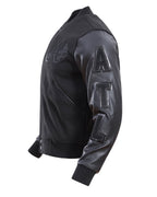 MLB ATLANTA BRAVES TRIPLE BLACK MEN'S VARSITY JACKET (BLACK)