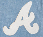 MLB ATLANTA BRAVES VARSITY BLUES MEN'S DENIM VARSITY JACKET (DENIM/LINEN)