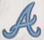 MLB ATLANTA BRAVES VARSITY BLUES MEN'S DENIM VARSITY JACKET (DENIM/LINEN)