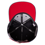 MLB ATLANTA BRAVES OLD ENGLISH CASQUETTE STRAPBACK EN CUIR À SIX PANNEAUX POUR UNISEXE (MARINE MINUIT)