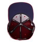 MLB ATLANTA BRAVES OLD ENGLISH CASQUETTE STRAPBACK EN CUIR À SIX PANNEAUX POUR UNISEXE (ROUGE)