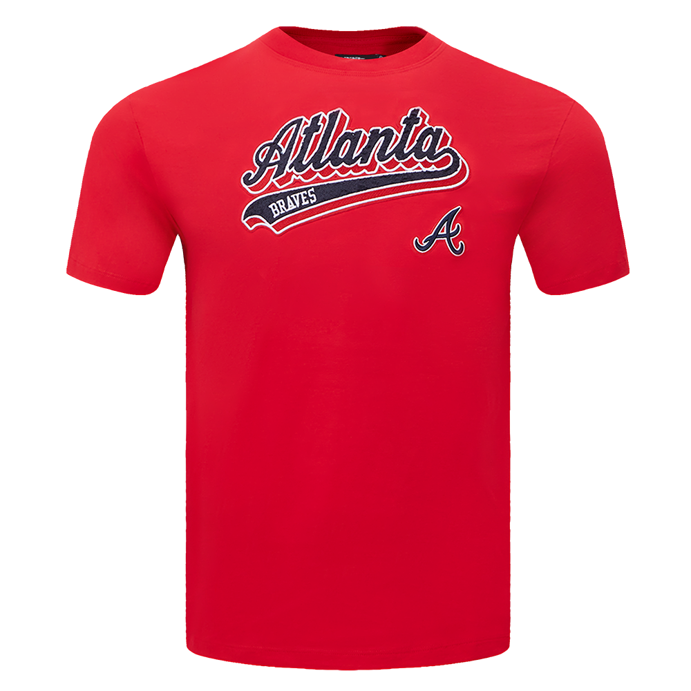 MLB ATLANTA BRAVES SCRIPT TAIL WOMEN'S BOYFRIEND TOP (RED)