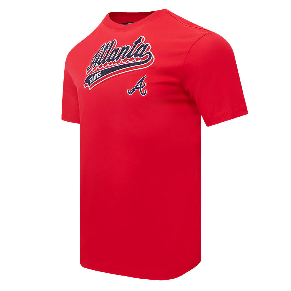 MLB ATLANTA BRAVES SCRIPT TAIL WOMEN'S BOYFRIEND TOP (RED)