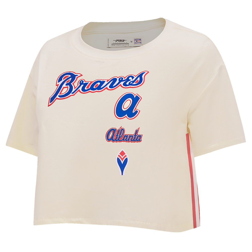 MLB ATLANTA BRAVES RETRO CLASSIC WOMEN'S BOXY TOP (EGGSHELL)