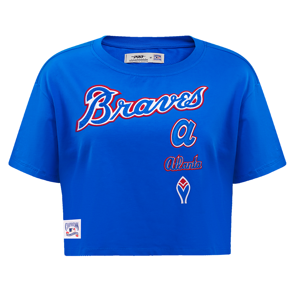 MLB ATLANTA BRAVES RETRO CLASSIC HAUT À COUPE CARRÉE POUR FEMME (BLEU ROYAL)