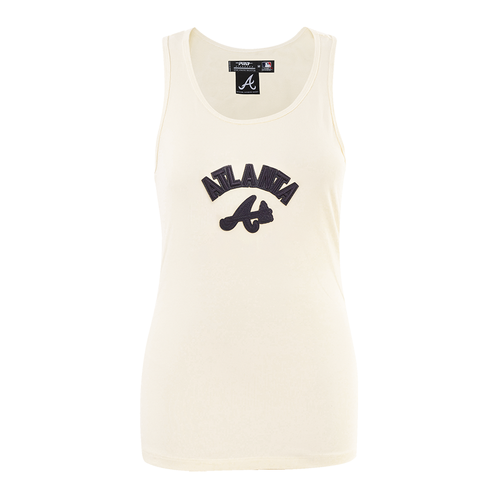 MLB ATLANTA BRAVES TRIPLE TONAL CAMISOLE DOS NAGEUR À COUPE DÉCONTRACTÉE POUR FEMME (COQUILLE D'ŒUF)