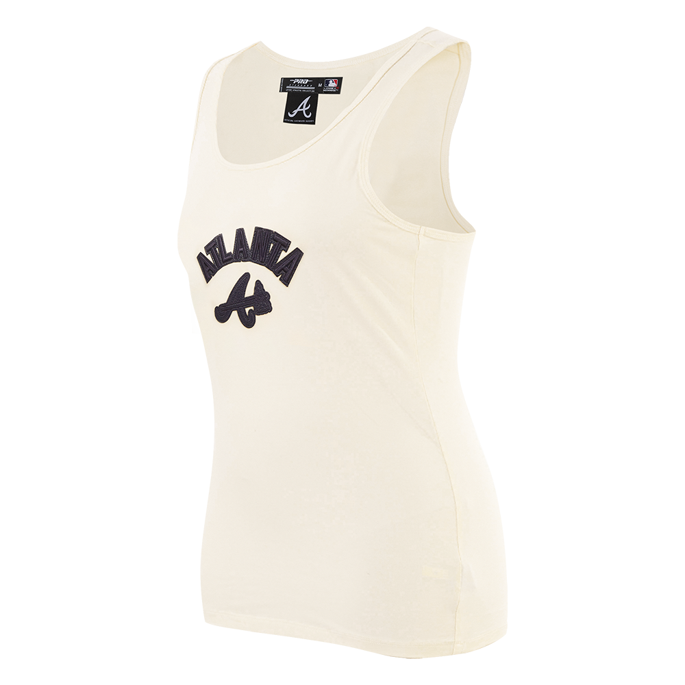 MLB ATLANTA BRAVES TRIPLE TONAL CAMISOLE DOS NAGEUR À COUPE DÉCONTRACTÉE POUR FEMME (COQUILLE D'ŒUF)