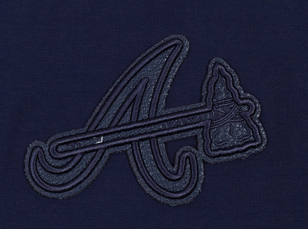 MLB ATLANTA BRAVES TRIPLE TONAL T-SHIRT EN JERSEY SIMPLE À COUPE CARRÉE POUR FEMME (MARINE MINUIT)