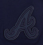 MLB ATLANTA BRAVES TRIPLE TONAL T-SHIRT EN JERSEY SIMPLE À COUPE CARRÉE POUR FEMME (MARINE MINUIT)