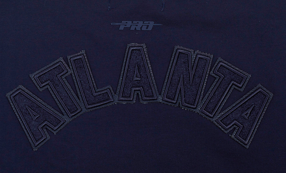 MLB ATLANTA BRAVES TRIPLE TONAL T-SHIRT EN JERSEY SIMPLE À COUPE CARRÉE POUR FEMME (MARINE MINUIT)