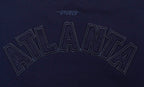 MLB ATLANTA BRAVES TRIPLE TONAL T-SHIRT EN JERSEY SIMPLE À COUPE CARRÉE POUR FEMME (MARINE MINUIT)