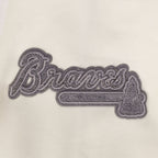 MLB ATLANTA BRAVES REVERSE FRENCH TERRY HAUT EN JERSEY SIMPLE À COUPE CARRÉE POUR FEMME (COQUILLE D'ŒUF)