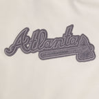 MLB ATLANTA BRAVES REVERSE FRENCH TERRY HAUT EN JERSEY SIMPLE À COUPE CARRÉE POUR FEMME (COQUILLE D'ŒUF)