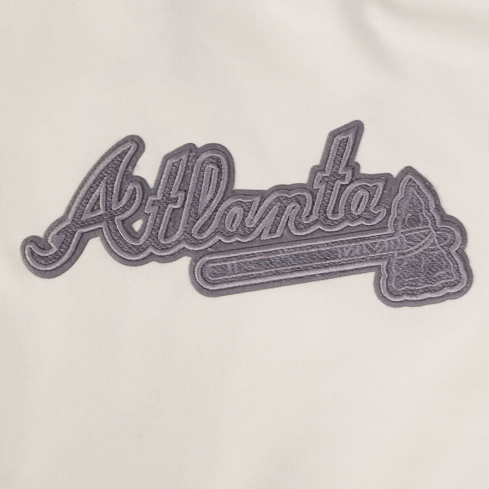 MLB ATLANTA BRAVES REVERSE FRENCH TERRY HAUT EN JERSEY SIMPLE À COUPE CARRÉE POUR FEMME (COQUILLE D'ŒUF)