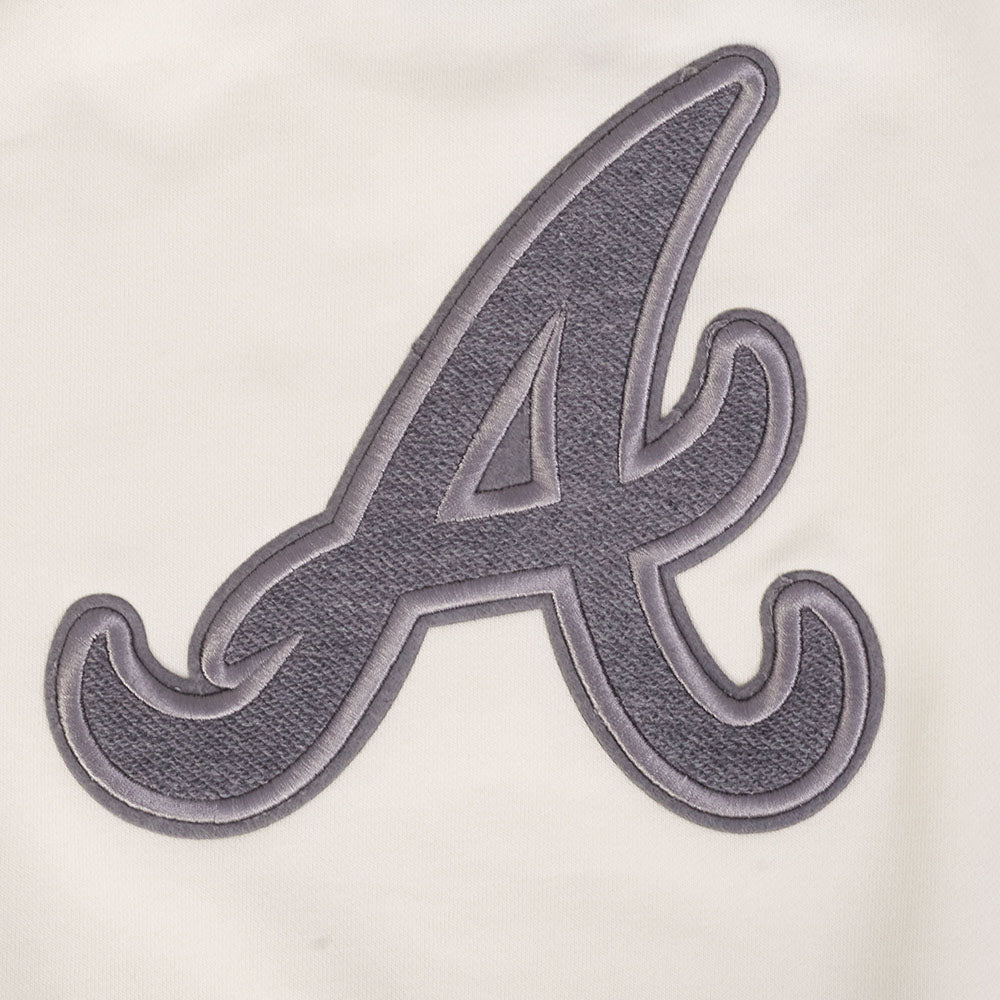 MLB ATLANTA BRAVES REVERSE FRENCH TERRY HAUT EN JERSEY SIMPLE À COUPE CARRÉE POUR FEMME (COQUILLE D'ŒUF)
