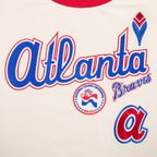MLB ATLANTA BRAVES RETRO CASCADE HAUT À BORDURES CONTRASTANTES POUR FEMME (COQUILLE D'ŒUF/ROUGE)