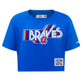 MLB ATLANTA BRAVES RETRO ELEVATION WOMEN'S SINGLE JERSEY BOXY TOP (ROYAL BLUE)