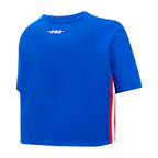 MLB ATLANTA BRAVES RETRO ELEVATION WOMEN'S SINGLE JERSEY BOXY TOP (ROYAL BLUE)