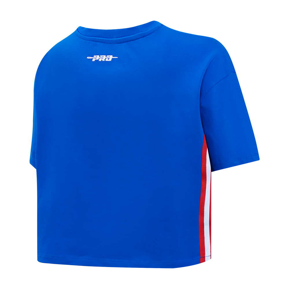 MLB ATLANTA BRAVES RETRO ELEVATION WOMEN'S SINGLE JERSEY BOXY TOP (ROYAL BLUE)