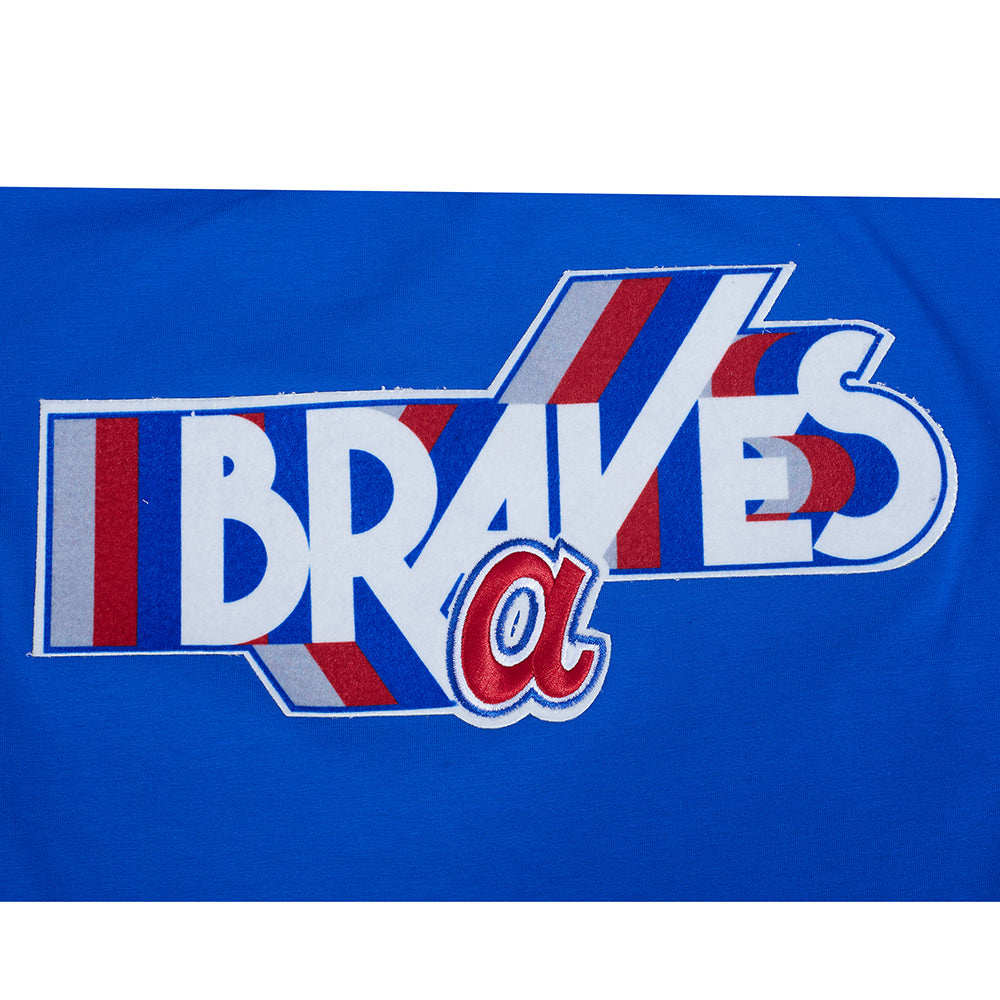 MLB ATLANTA BRAVES RETRO ELEVATION WOMEN'S SINGLE JERSEY BOXY TOP (ROYAL BLUE)