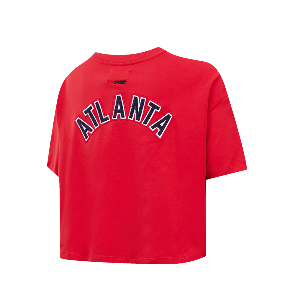 MLB ATLANTA BRAVES CLASSIC HAUT À COUPE CARRÉE POUR FEMME (ROUGE)