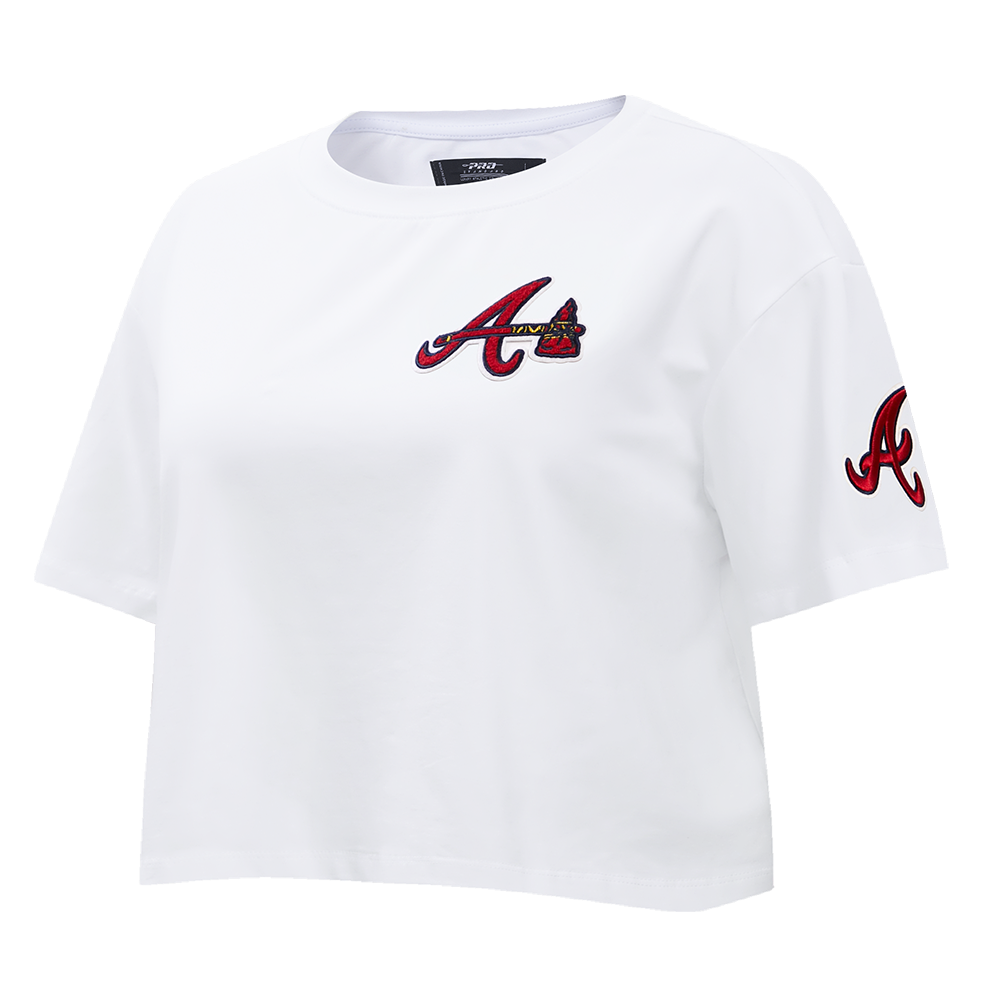 MLB ATLANTA BRAVES CLASSIC WOMEN'S BOXY TOP (WHITE)