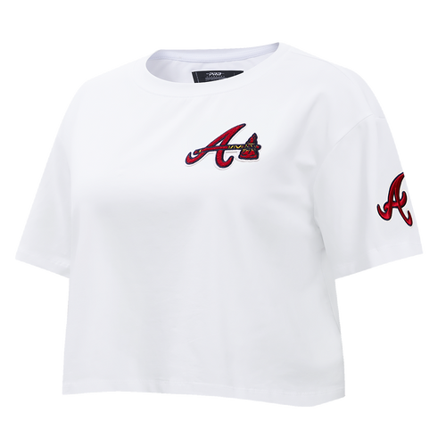MLB ATLANTA BRAVES CLASSIC WOMEN'S BOXY TOP (WHITE)