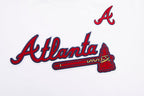 MLB ATLANTA BRAVES CLASSIC SHORT SLEEVE WOMEN'S SINGLE JERSEY SLIM FIT TOP (WHITE)