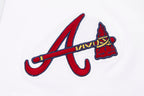 MLB ATLANTA BRAVES CLASSIC SHORT SLEEVE WOMEN'S SINGLE JERSEY SLIM FIT TOP (WHITE)