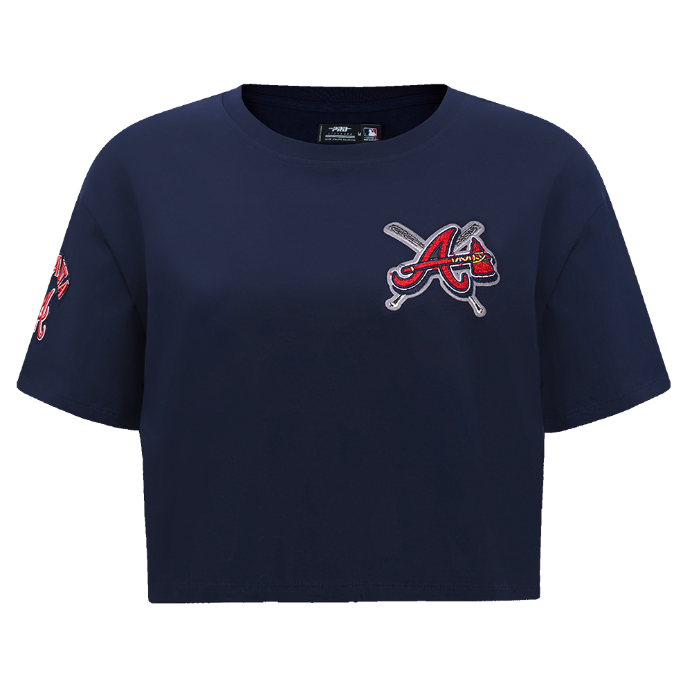 MLB ATLANTA BRAVES HAUT MASHUP À COUPE CARRÉE POUR FEMME (MARINE MINUIT)