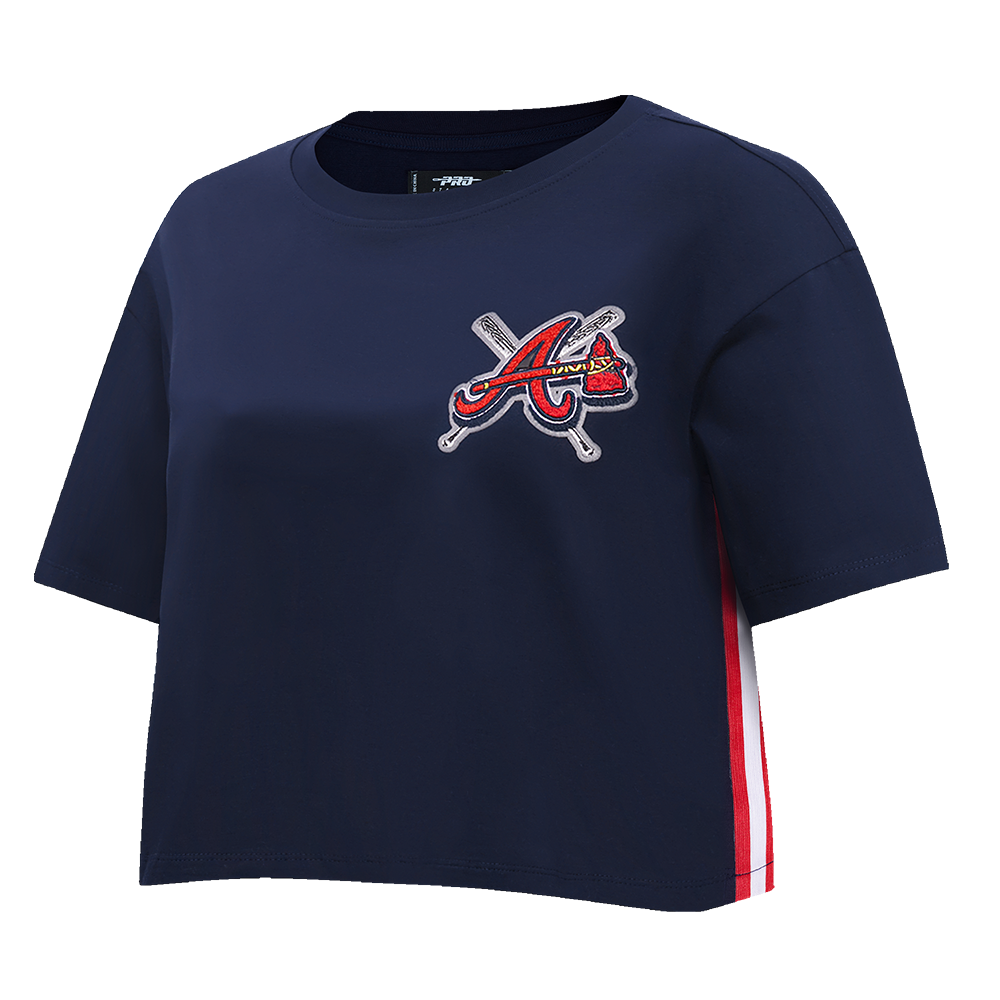 MLB ATLANTA BRAVES HAUT MASHUP À COUPE CARRÉE POUR FEMME (MARINE MINUIT)