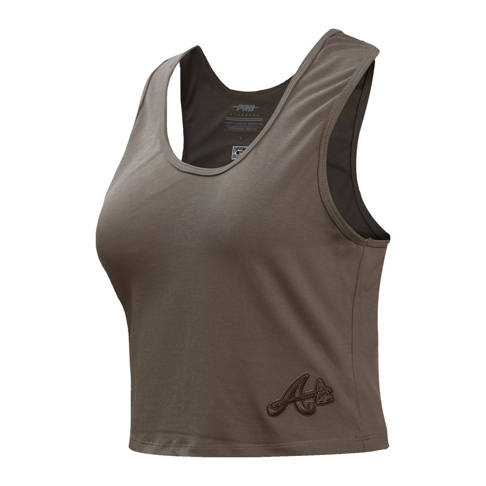 MLB ATLANTA BRAVES NEUTRAL WOMEN'S FITTED RACERBACK (DARK TAUPE)