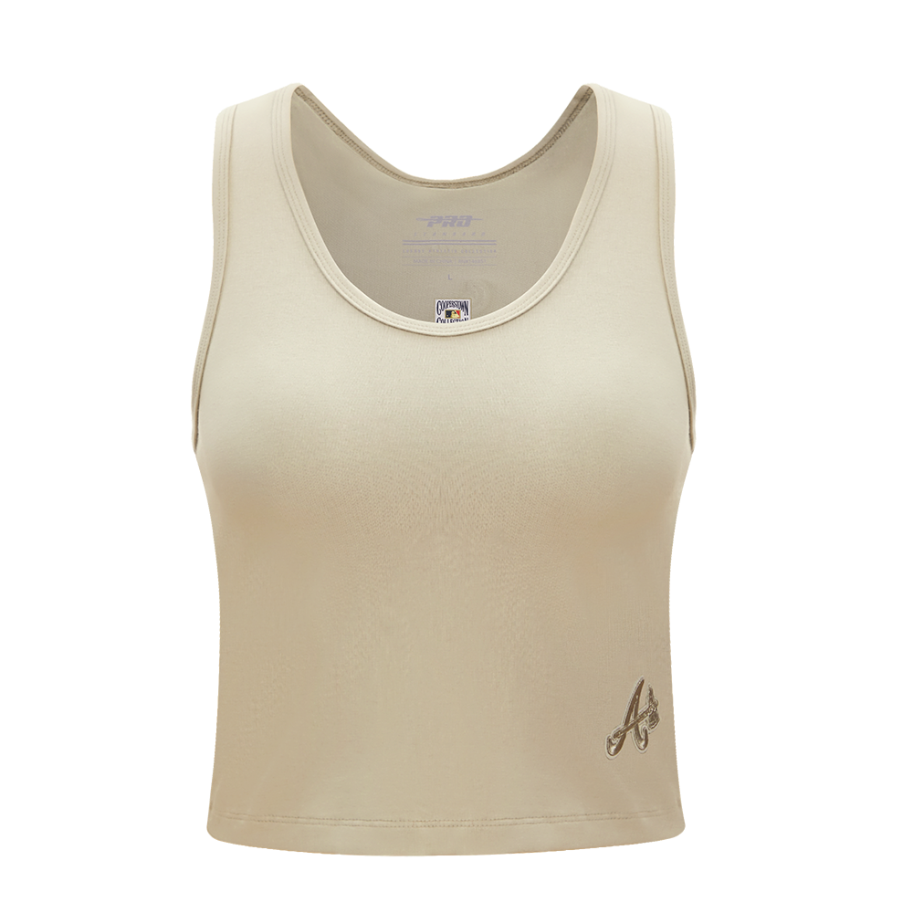 MLB ATLANTA BRAVES NEUTRAL WOMEN'S FITTED RACERBACK (TAUPE)