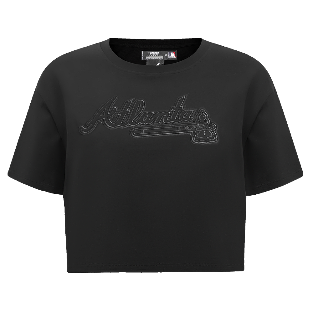 MLB ATLANTA BRAVES NEUTRAL WOMEN'S BOXY TOP (BLACK)
