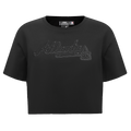 MLB ATLANTA BRAVES NEUTRAL WOMEN'S BOXY TOP (BLACK)
